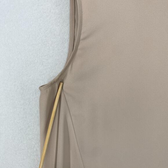 ALLSAINTS Tank Top Womens 4 Heny Tie Front Sleeveless Tunic Crewneck Beige Pink - Picture 15 of 16